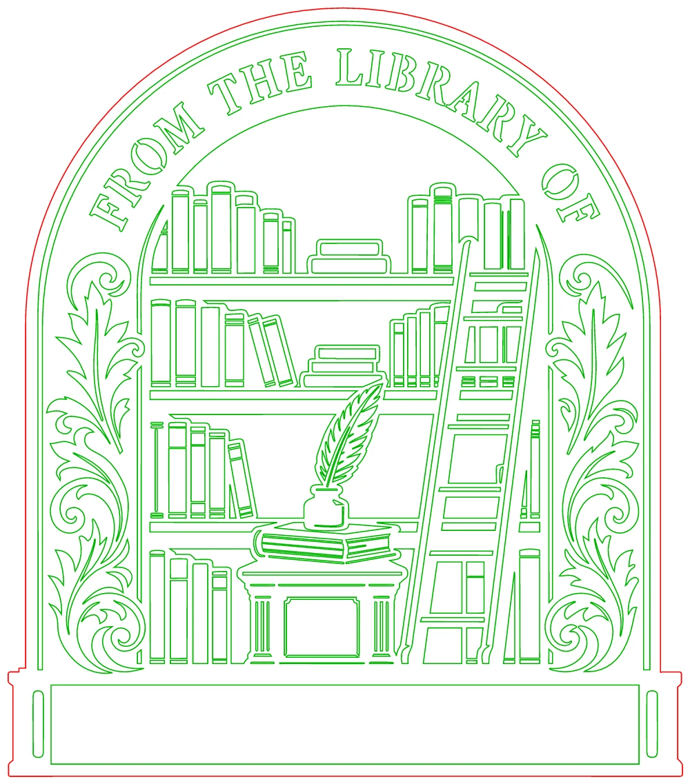Library name sign cut file